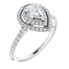The Francesca 0.92ct Lab Grown Diamond Pear Double Halo Ring in Gold