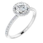The Diana 0.82ct Lab Grown Diamond Round Halo Ring in Gold
