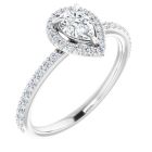 The Diana 0.83ct Lab Grown Diamond Pear Halo Ring in Gold