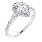 The Cora 1.31ct Pear Halo Lab Grown Engagement Ring in Gold