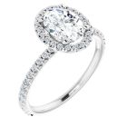 The Charlotte 1.44ct Oval Lab Grown Diamond Accented Halo Engagement Ring 