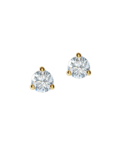 0.50ct Lab Grown Diamond 3 Prong Solitaire Earrings -Yellow