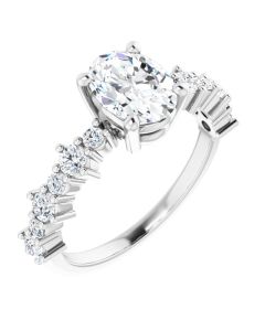 The Valeria 1.48ct Oval Uneven Accented Lab Grown Ring 