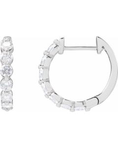 1.00ct Lab Grown Diamond Hoop Earrings in Gold