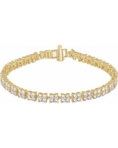 5.35ct Lab Grown Diamond Clover Tennis Bracelet in Gold-Yellow