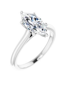 The Aria 2ct Marquise cut Solitaire Engagement Ring-10k Gold-White-I