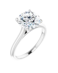 The Aria 3ct round Solitaire Engagement Ring-10k Gold-White-I