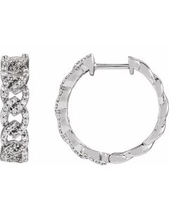 0.50ct Lab Grown Diamond Interlaced Hoop Earrings-White