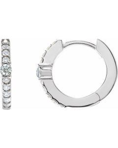 0.20ct Lab Grown Diamond Accented Hoop Earrings-White