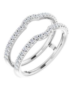 0.42ct Diamond Curved Engagement Ring Enhancer in Gold-White-Diamond-I