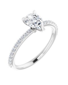The Harriet 0.97ct Pear Engagement Ring-White-14k Gold-I