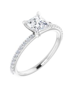 The Harriet 0.97ct Princess Engagement Ring-White-14k Gold-I