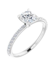 The Harriet 0.97ct Round Engagement Ring-White-14k Gold-I