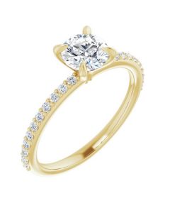 The Harriet 0.97ct Round Engagement Ring-Yellow-14k Gold-I