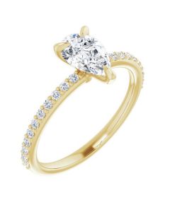 The Harriet 1.22ct pear Lab Grown Diamond Engagement Ring-14k Gold-I-Yellow