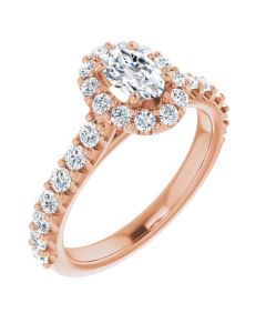 The Alexandra 1.23ct Lab Grown Oval Halo-Rose-10k Gold-I