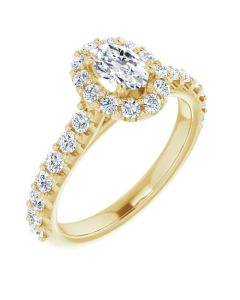 The Alexandra 1.23ct Lab Grown Oval Halo-Yellow-10k Gold-I