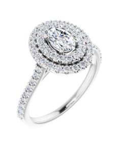 The Arabella 1.06ct Oval Double Halo Engagement Ring