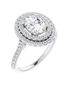 The Arabella 1.60ct Oval Double Halo Engagement Ring