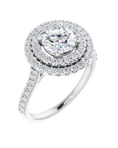 The Arabella 1.60ct Round Double Halo Engagement Ring-White-14k Gold-I