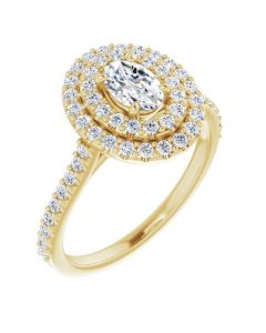 The Arabella 1.06ct Lab Grown Oval Double Halo-14k Gold-I-Yellow