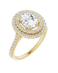 The Arabella 1.60ct Oval Double Halo Engagement Ring-Yellow-14k Gold-I
