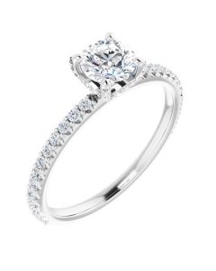 The Allegra 0.82ct Lab Grown Round Accented Engagement Ring