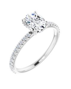 The Allegra 1.08ct oval Accented Engagement Ring-White-14k Gold-I