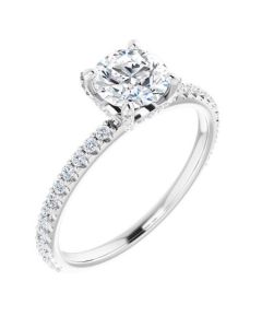 The Allegra 1.08ct Round Accented Engagement Ring-White-14k Gold-I