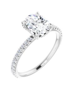 The Allegra 1.60ct Round Accented Engagement Ring-White-14k Gold-I