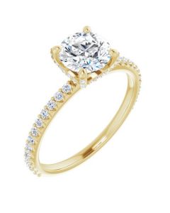 The Allegra 1.35ct Round Accented Engagement Ring-Yellow-14k Gold-I