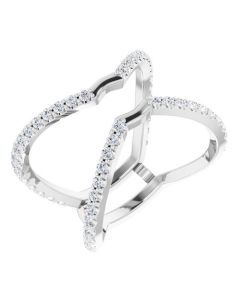 0.80ct Diamond Cross Engagement Ring Enhancer in Gold-White-I-Diamond