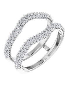 0.60ct Diamond Pave Engagement Ring Enhancer in Gold-White-Diamond-I