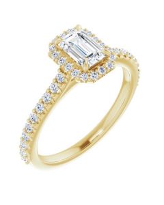 The Natasha 0.90ct Emerald Engagement Ring-Yellow-14k Gold-I