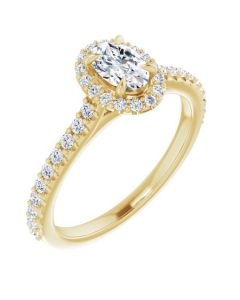The Natasha 0.90ct Oval Hidden Diamond Engagement Ring-Yellow-14k Gold-I