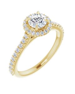 The Natasha 0.90ct Round Engagement Ring-Yellow-14k Gold-I