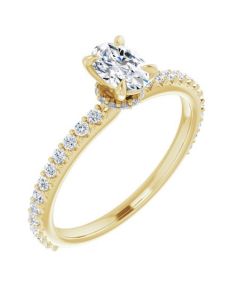 The Amelia 0.88ct Oval Hidden Halo Engagement Ring-Yellow-14k Gold-I