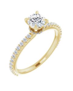 The Amelia 0.88ct Round Hidden Halo Engagement Ring-Yellow-14k Gold-I