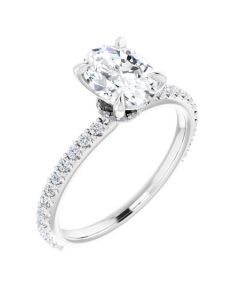 The Amelia 1.38ct Oval Hidden Halo Engagement Ring