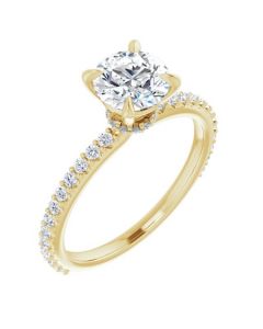 The Amelia 1.38ct Round Hidden Halo Engagement Ring-Yellow-14k Gold-I