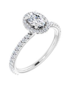 The Hannah 0.95ct Oval Hidden Halo Engagement Ring-White-14k Gold-I