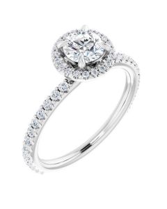 The Hannah 0.95ct Round Hidden Halo Engagement Ring-White-14k Gold-I