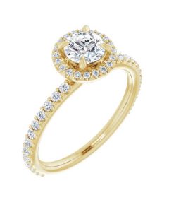 The Hannah 0.95ct Round Hidden Halo Engagement Ring-Yellow-14k Gold-I
