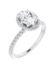 The Hannah 1.73ct Oval Hidden Halo Engagement Ring
