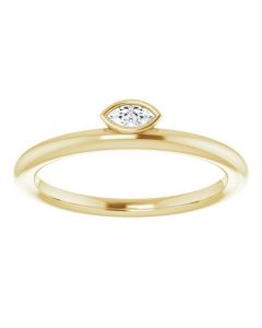 0.07ct Diamond Marquise Stacking Ring in Gold-Yellow-I