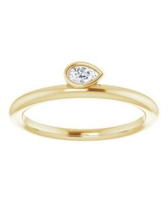 0.12ct Diamond Pear Stacking Ring in Gold-Yellow-I
