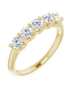 0.75ct Round Diamond 5 Stone Ring in Gold-Yellow-18k Gold-I