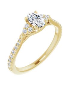 The Bella 0.70ct Oval Accented Engagement Ring-Yellow-14k Gold-I