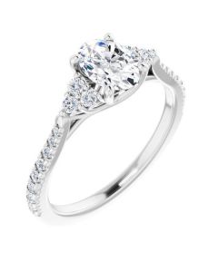 The Bella 1.00ct Lab Grown Oval Accented Engagement Ring