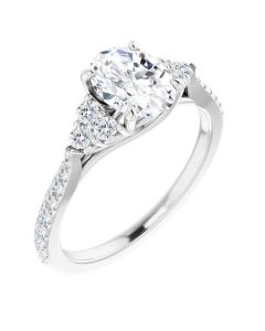 The Bella 1.57ct Lab Grown Oval Accented Engagement Ring